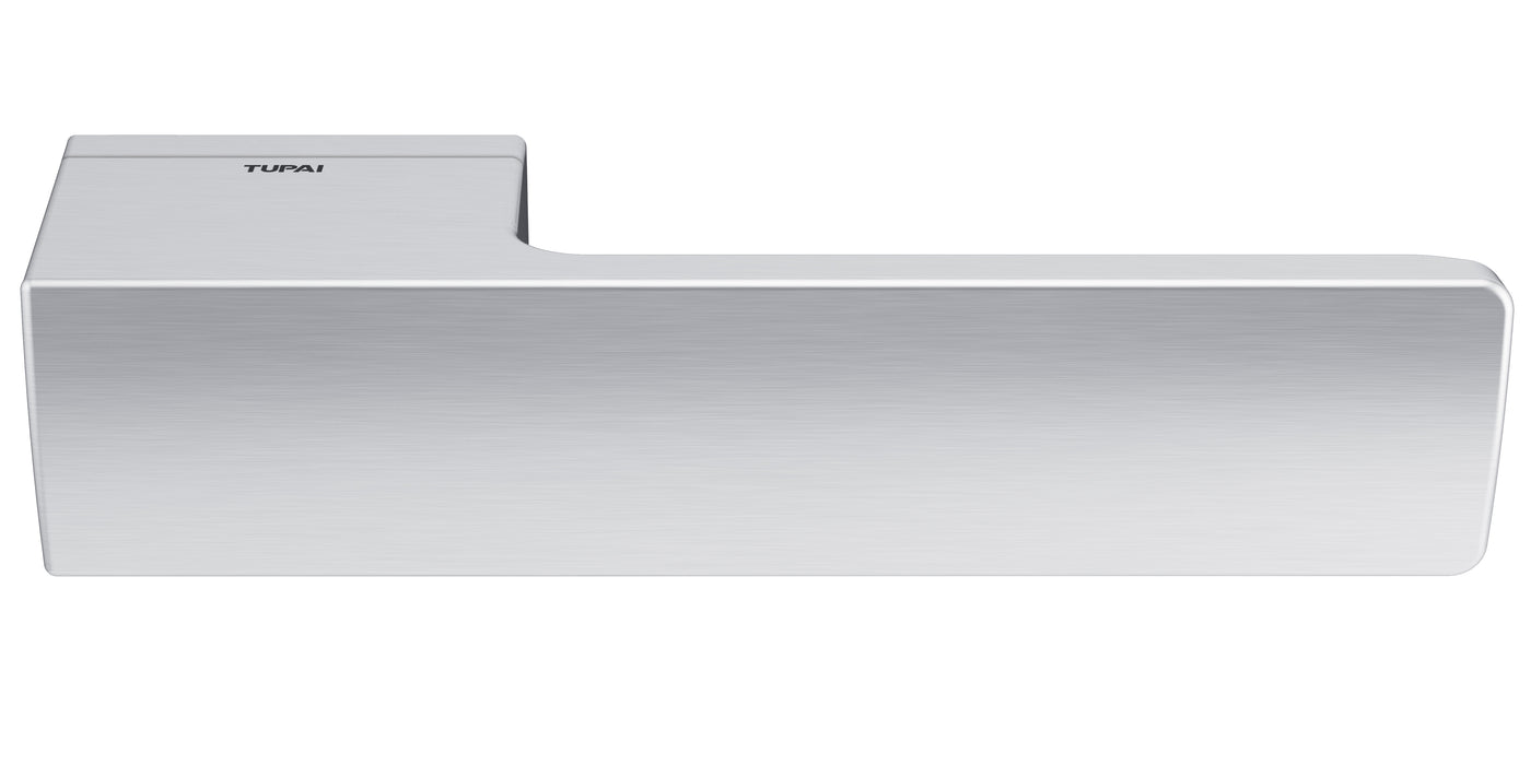 Tupai Rapido RetaLine Cartelle Lever Door Handle on Long Rose - (Without Decorative Plate) - Satin Chrome