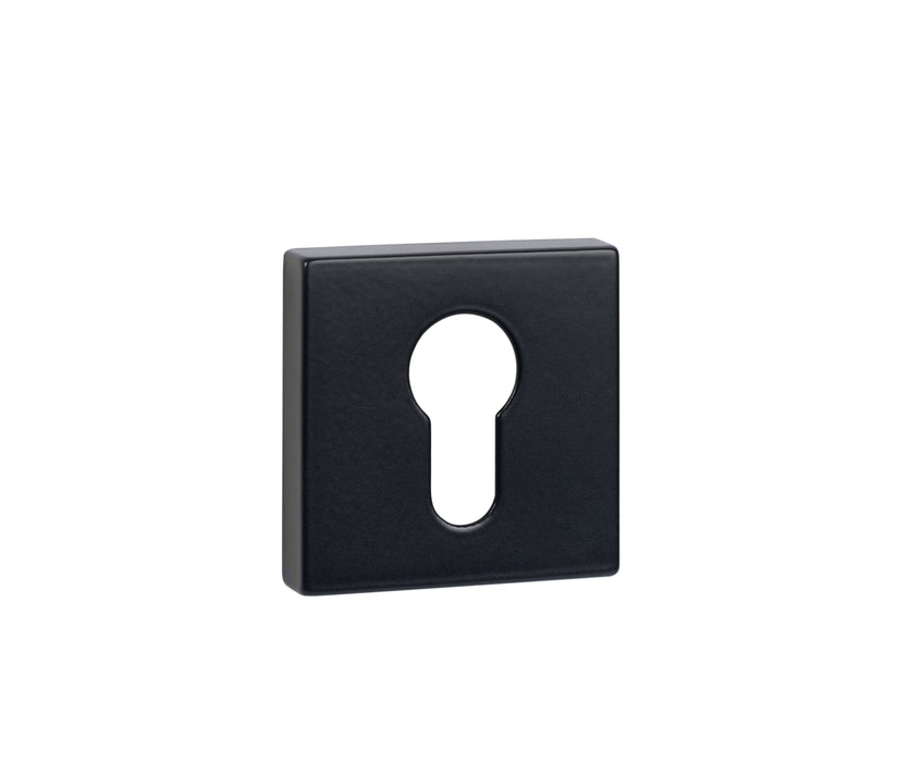 Tupai Rapido Curva/QuadraLine Euro Escutcheons on Square Rose - Pearl Black