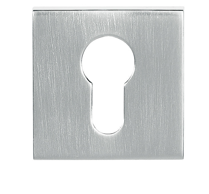 Tupai Rapido Curva/QuadraLine Euro Escutcheons on Square Rose - Satin Chrome