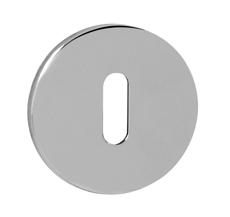 Tupai Rapido 5S Line Key Escutcheons on 5mm Slimline Round Rose - Bright Polished Chrome