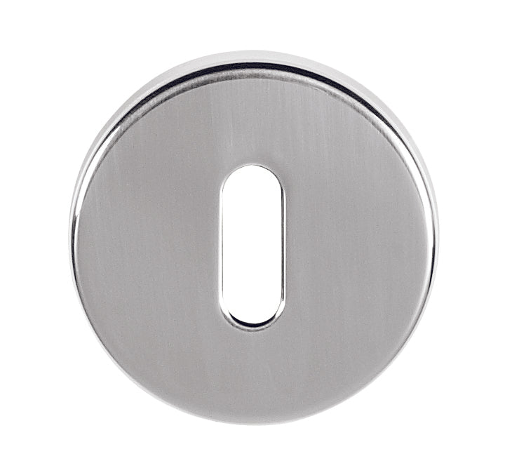 Tupai Rapido CurvaLine Key Escutcheons on Round Rose - Bright Polished Chrome