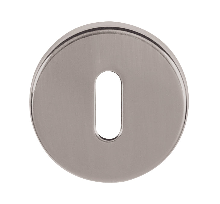 Tupai Rapido CurvaLine Key Escutcheons on Round Rose - Pearl Nickel