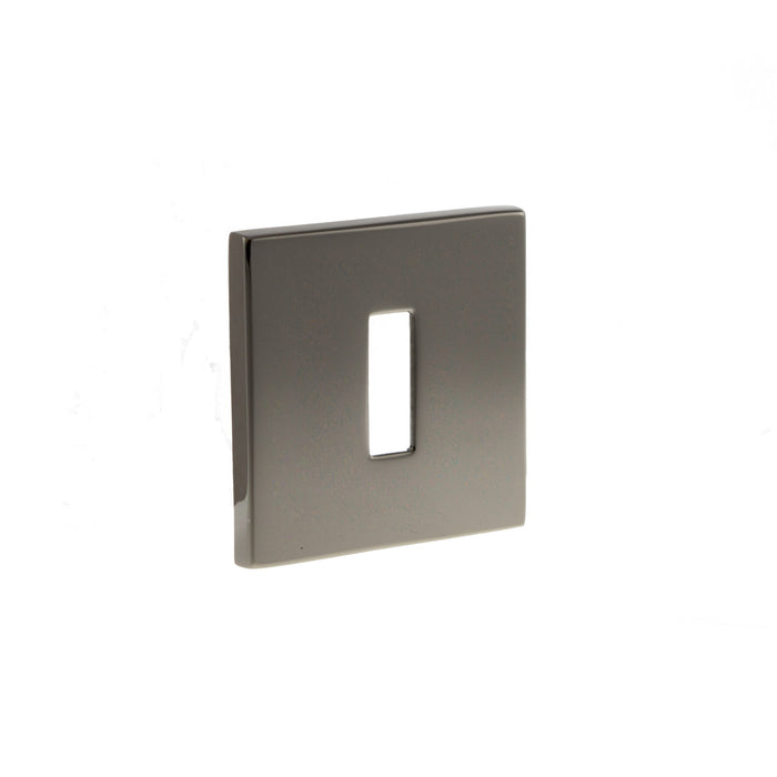 Tupai Rapido 5S Line Key Escutcheons on 5mm Slimline Square Rose - Black Satin Nickel