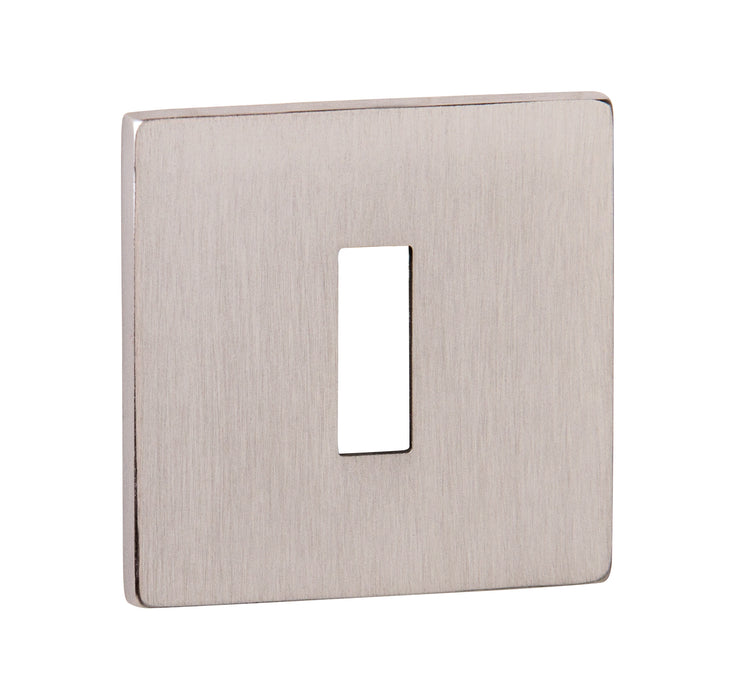 Tupai Rapido 5S Line Key Escutcheons on 5mm Slimline Square Rose - Pearl Nickel