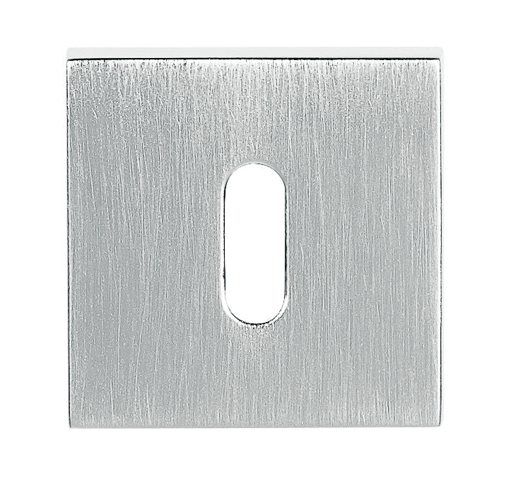 Tupai Rapido Curva/QuadraLine Key Escutcheons on Square Rose - Satin Chrome