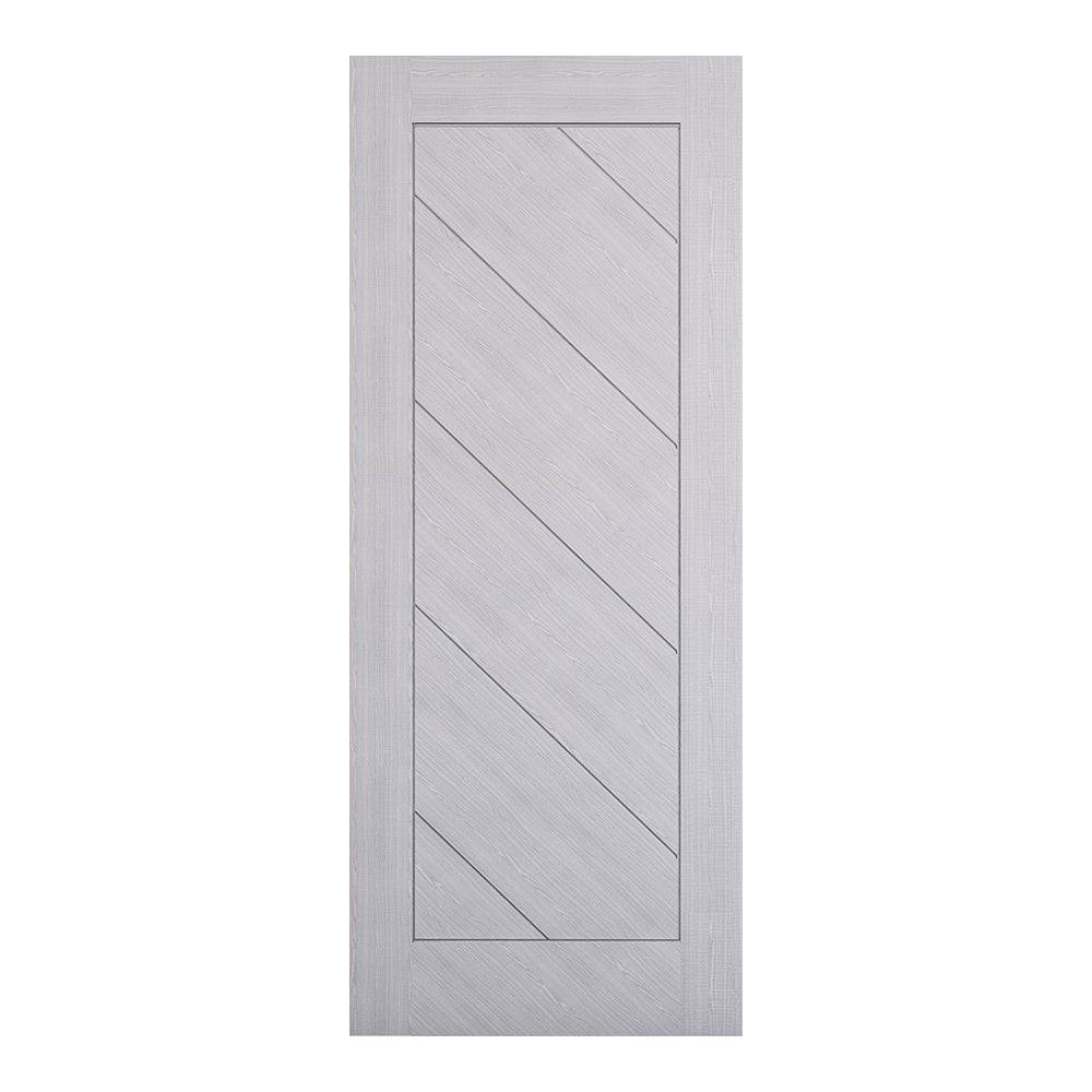 Torino Light Grey Ash Fire Door UK | FD30 Ultra-Modern Diagonal Pattern ...