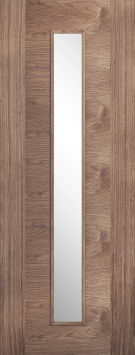 Walnut Sofia Glazed 1 Light Pre-Finished Internal Door