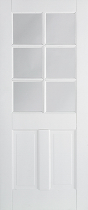 White Canterbury 2 Panel Glazed 6 Light Primed Internal Door