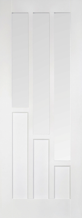 White Coventry Glazed 3 Light Primed Internal Door