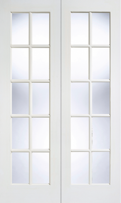 White GTPSA Glazed Pair Primed Internal French Door