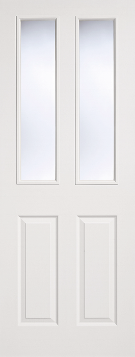 White Moulded Glazed 2 Panel-2L Primed Internal Door