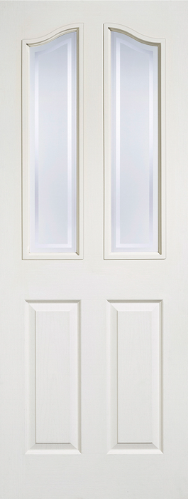 White Moulded Mayfair 2 Light Glazed Primed Internal Door