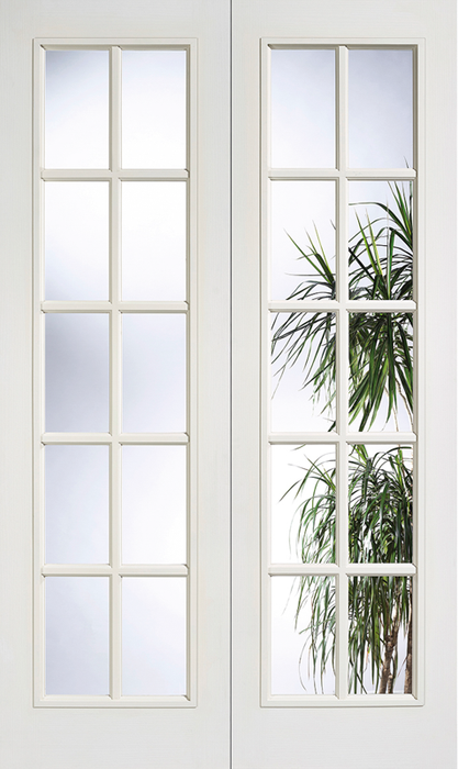 White Moulded SA 20 Light Glazed Pair Primed Internal French Door