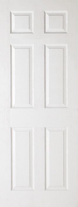 White Moulded Textured 6 Panel Primed Internal Fire Door