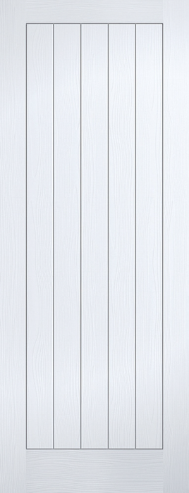 White Moulded Textured Vertical 5 Panel Primed Internal Door