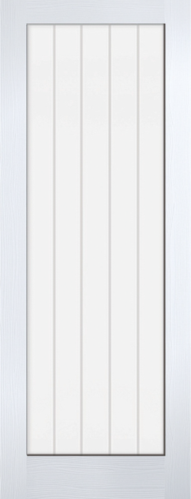 White Moulded Textured Vertical Glazed 1 Light Primed Internal Door