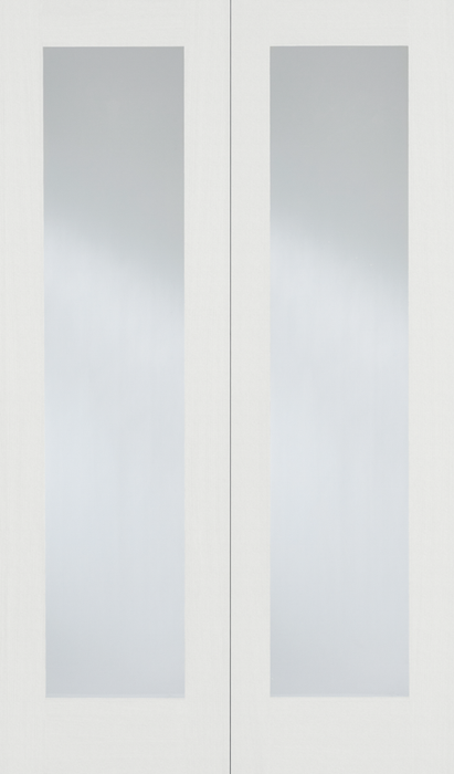 White Pattern 20 Glazed Pair Primed Internal French Door