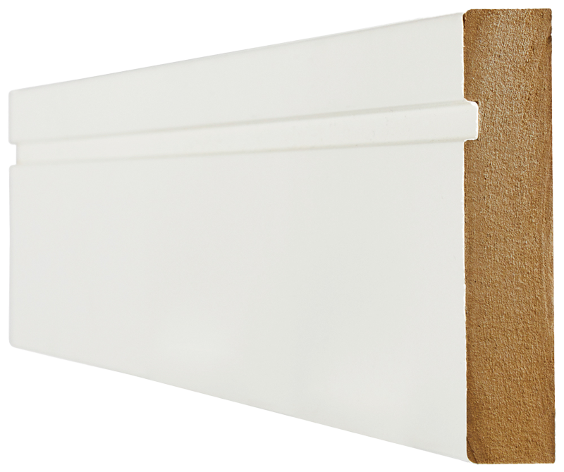 White Primed Skirting Single Groove Primed