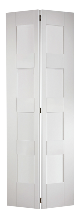 White Shaker Glazed 4 Light Bi-Fold Primed Internal Bi-Fold