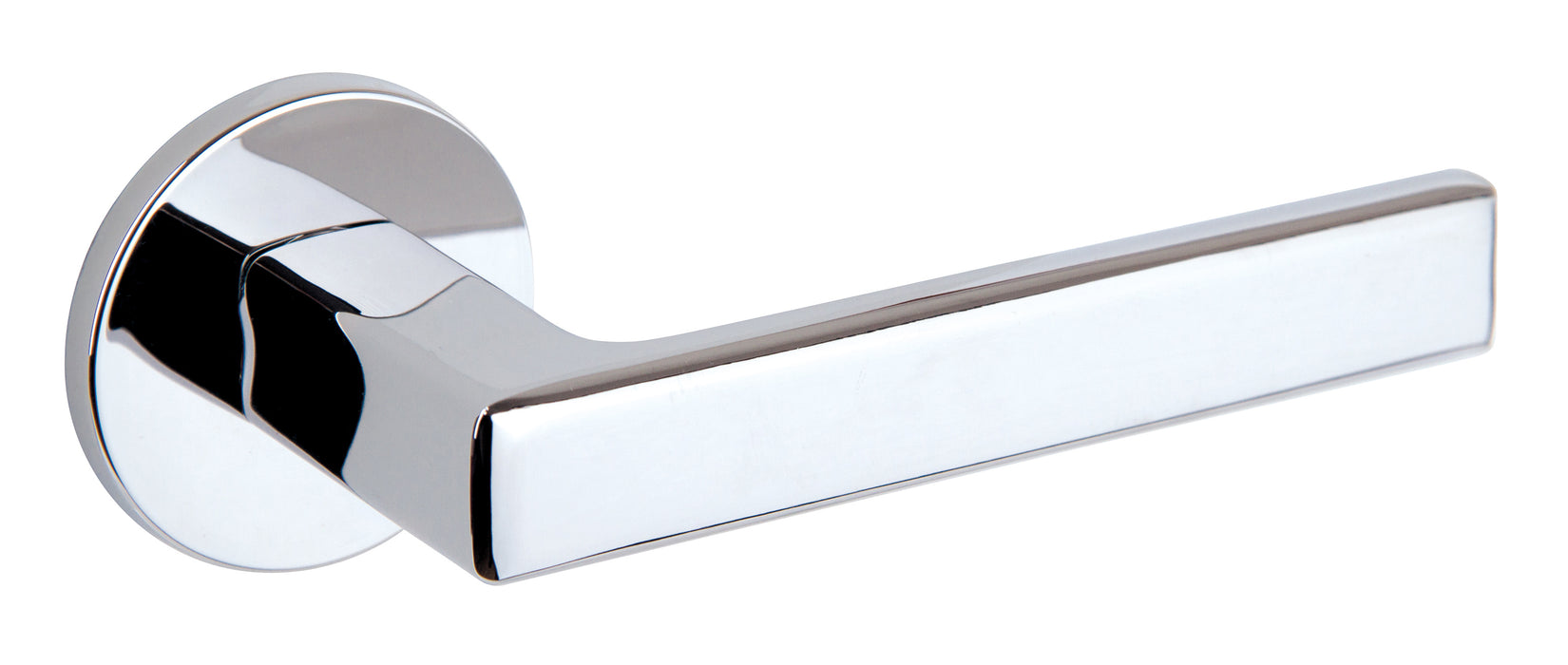 Tupai Exclusivo 5S Line Portel Lever Door Handle on 5mm Slimline Round Rose - Bright Polished Chrome