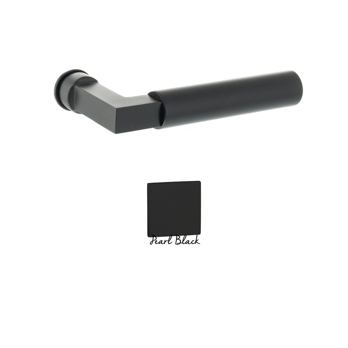 Tupai Exclusivo 5S Line Covas Lever Door Handle on Concealed Square Rose - Pearl Black