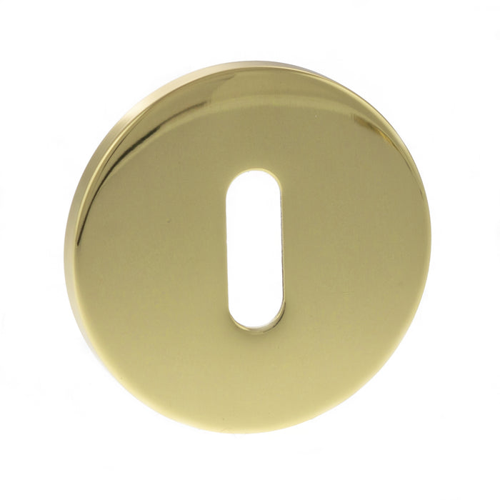 Tupai Exclusivo 5S Line Key Escutcheons on 5mm Slimline Round Rose - Polished Brass