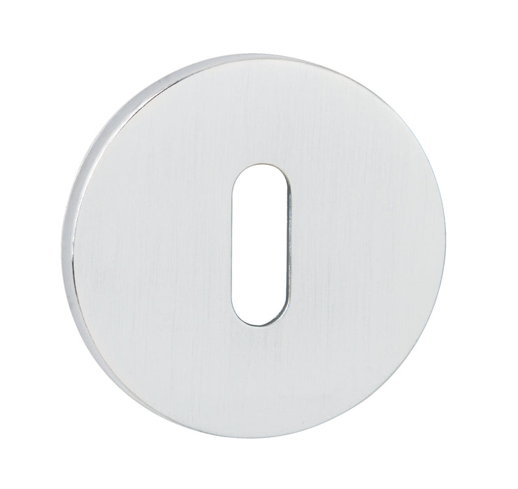 Tupai Exclusivo 5S Line Key Escutcheons on 5mm Slimline Round Rose - White