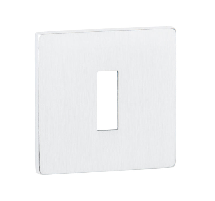 Tupai Exclusivo 5S Line Key Escutcheons on 5mm Slimline Square Rose - White