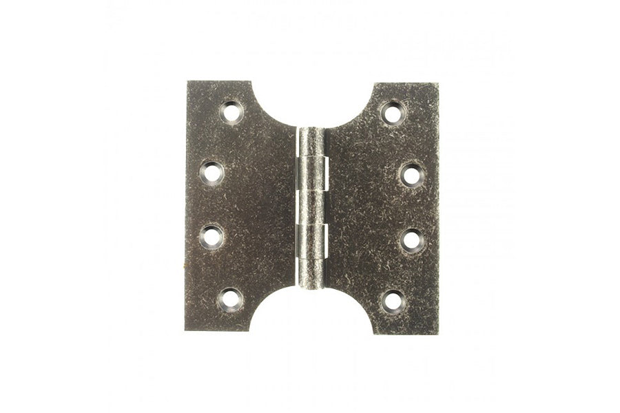 Atlantic Solid Brass Parliament Hinges 4" x 2" x 4mm - Distressed Silver