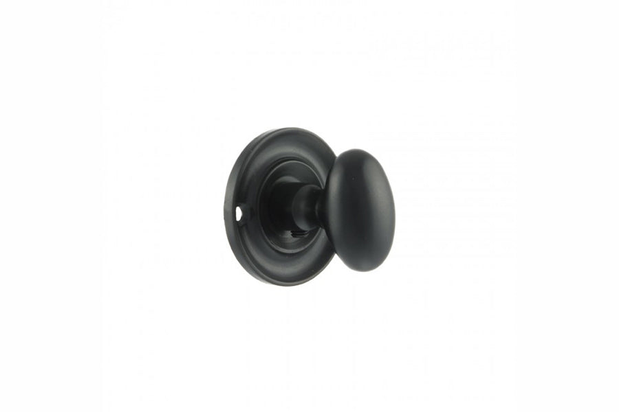 Old English Solid Brass Oval WC Turn and Release - Matt Black